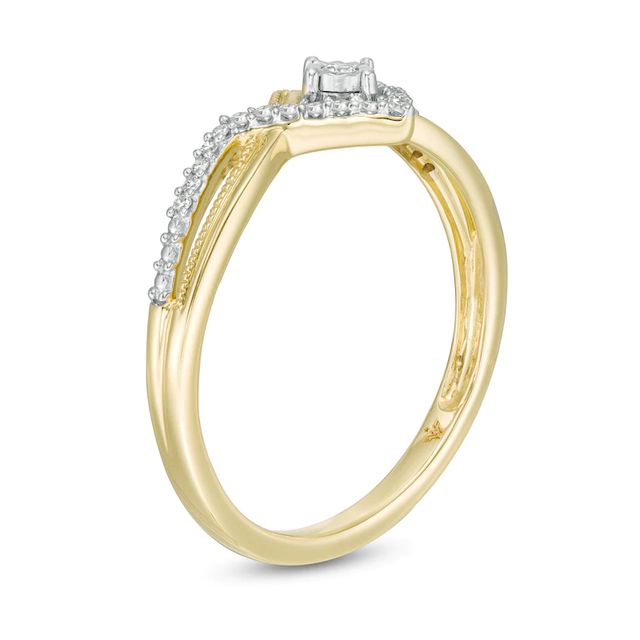 Wonder Woman™ Collection 0.085 CT. T.W. Diamond Princess Tiara Ring in 10K Gold|Peoples Jewellers