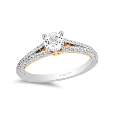 Enchanted Disney Merida 0.69 CT. T.W. Diamond Split Shank Engagement Ring in 14K Two-Tone Gold|Peoples Jewellers