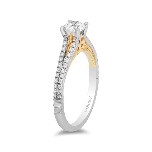 Enchanted Disney Merida 0.69 CT. T.W. Diamond Split Shank Engagement Ring in 14K Two-Tone Gold|Peoples Jewellers