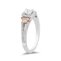 Enchanted Disney Cinderella 0.69 CT. T.W. Princess-Cut Diamond Frame Split Shank Engagement Ring in 14K Two-Tone Gold|Peoples Jewellers