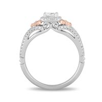 Enchanted Disney Cinderella 0.69 CT. T.W. Princess-Cut Diamond Frame Split Shank Engagement Ring in 14K Two-Tone Gold|Peoples Jewellers