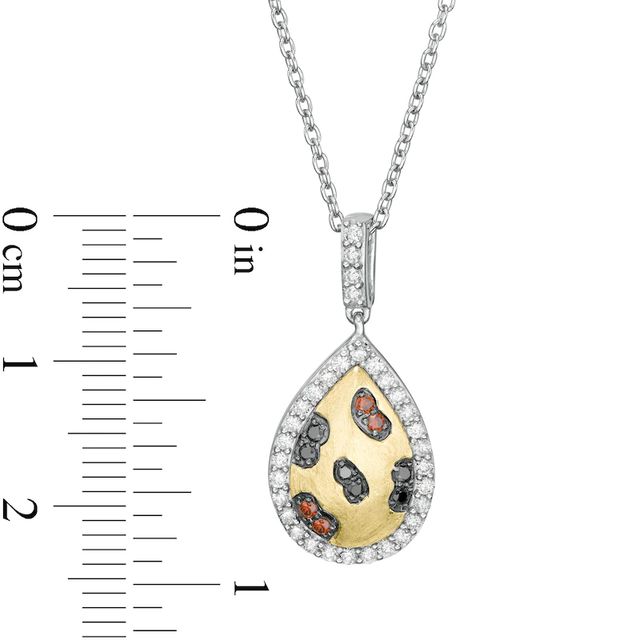 Wonder Woman™ Collection 0.30 CT. T.W. Multi-Colour and White Diamond Cheetah Pendant in Sterling Silver and 10K Gold|Peoples Jewellers