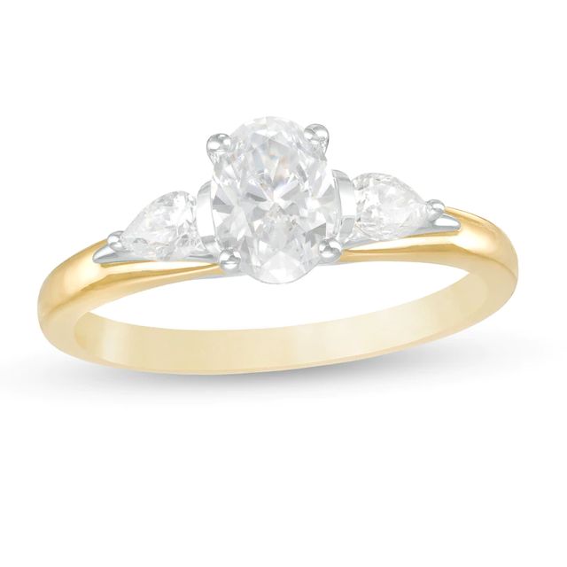 1.00 CT. T.W. Multi-Shape Diamond Past Present Future® Engagement Ring in 14K Two-Tone Gold|Peoples Jewellers