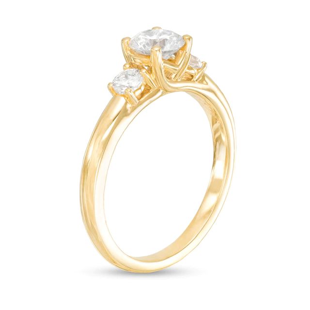 0.98 CT. T.W. Diamond Past Present Future® Engagement Ring in 14K Gold