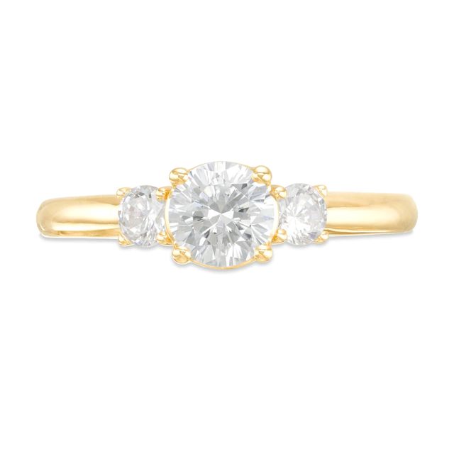 0.98 CT. T.W. Diamond Past Present Future® Engagement Ring in 14K Gold