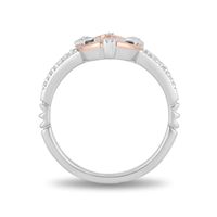 Enchanted Disney Princess 0.145 CT. T.W. Diamond Castle Ring in Sterling Silver and 10K Rose Gold|Peoples Jewellers