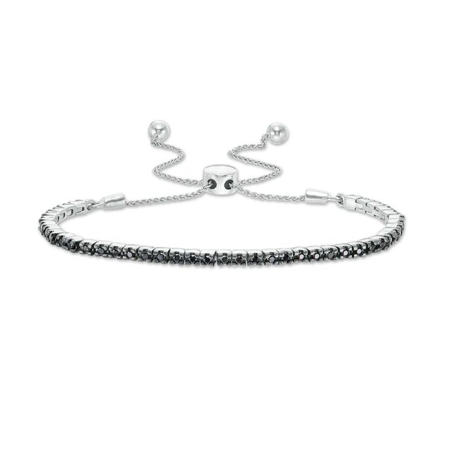 0.45 CT. T.W. Black Diamond Bolo Bracelet in Sterling Silver - 9.5"|Peoples Jewellers