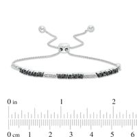 0.69 CT. T.W. Enhanced Black and White Diamond Stripes Bolo Bracelet in Sterling Silver - 9.5"|Peoples Jewellers