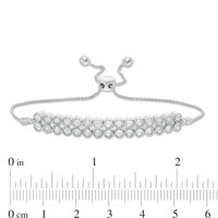 0.15 CT. T.W. Diamond Double Row Bolo Bracelet in Sterling Silver - 9.5"|Peoples Jewellers