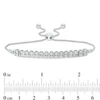 0.09 CT. T.W. Diamond Double Row Bolo Bracelet in Sterling Silver - 9.5"|Peoples Jewellers