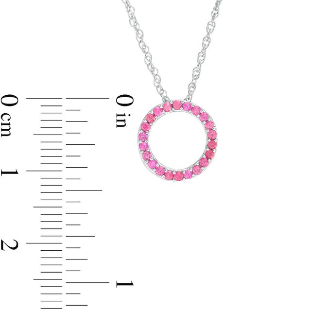 Ruby Circle Pendant in 10K White Gold|Peoples Jewellers