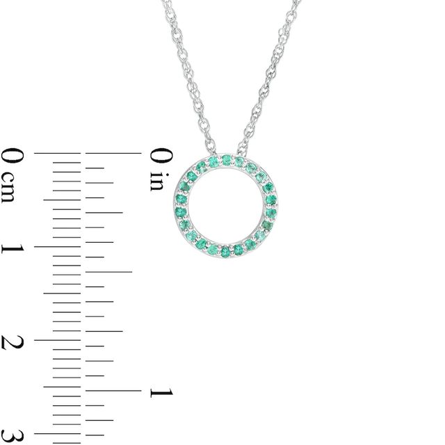 Emerald Circle Pendant in 10K White Gold