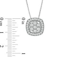 0.50 CT. T.W. Composite Diamond Cushion Frame Pendant in Sterling Silver|Peoples Jewellers