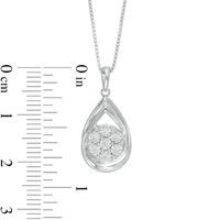 0.10 CT. T.W. Composite Diamond Teardrop Frame Pendant in Sterling Silver|Peoples Jewellers