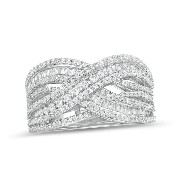 1.00 CT. T.W. Diamond Layered Overlay Ring in Sterling Silver|Peoples Jewellers