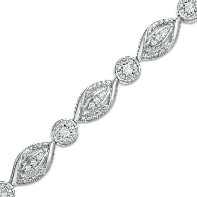 0.25 CT. T.W. Composite Diamond Alternating Flames Bracelet in Sterling Silver - 7.5"|Peoples Jewellers