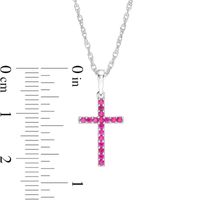 Ruby Cross Pendant in 10K White Gold|Peoples Jewellers