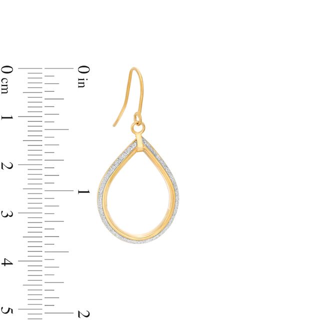 Glitter Enamel Teardrop Earrings in 14K Gold