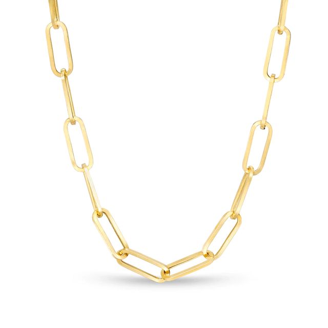 5.5mm Hollow Oval Link Chain Necklace in 10K Gold - 18"|Peoples Jewellers