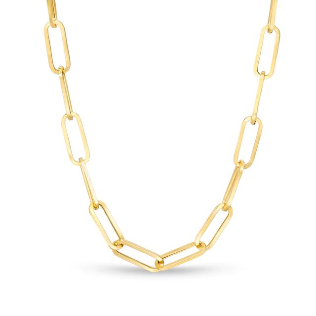 5.5mm Oval Link Chain Necklace in Hollow 10K Gold - 18"