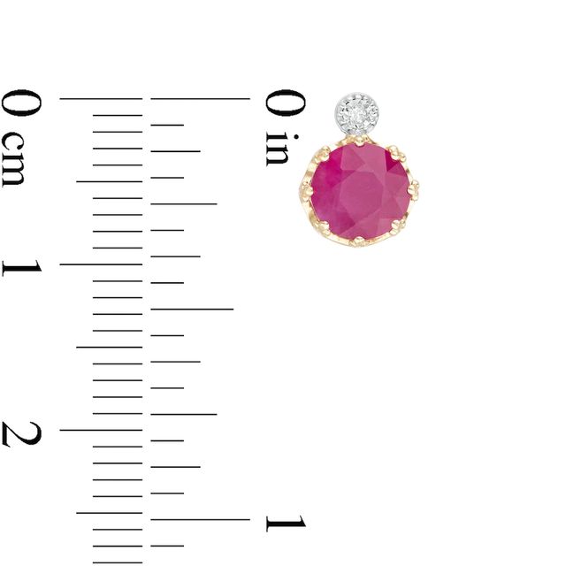 6.0mm Ruby and Diamond Accent Stud Earrings in 10K Gold|Peoples Jewellers