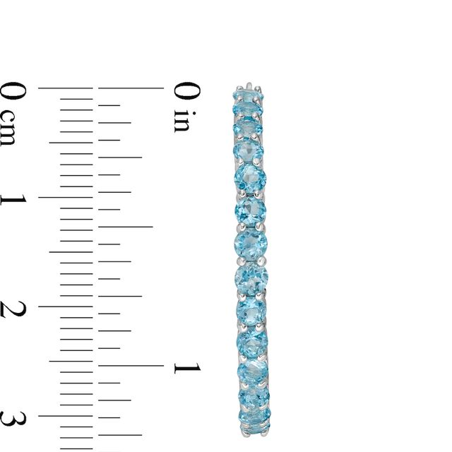 3.0mm Swiss Blue Topaz Hoop Earrings in Sterling Silver|Peoples Jewellers