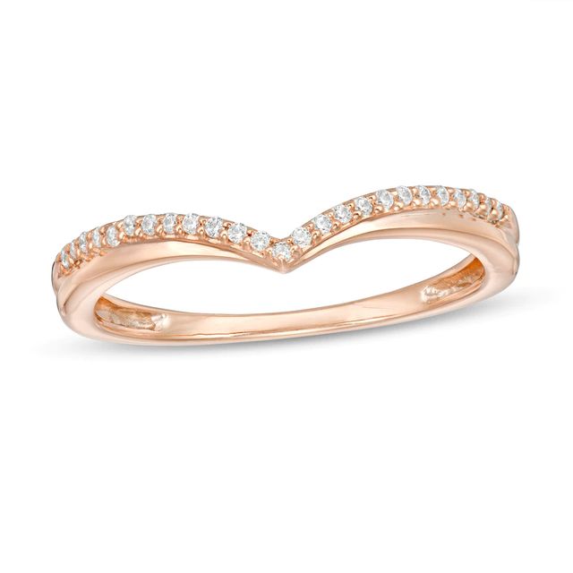 0.10 CT. T.W. Diamond Chevron Anniversary Band in 10K Rose Gold|Peoples Jewellers