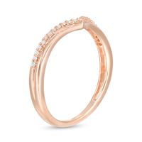 0.10 CT. T.W. Diamond Chevron Anniversary Band in 10K Rose Gold|Peoples Jewellers