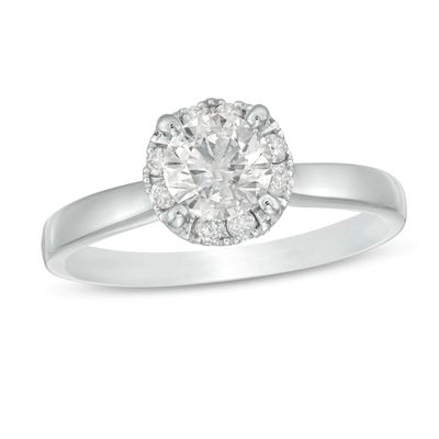 1.00 CT. T.W. Diamond Gallery Frame Engagement Ring in 14K White Gold (J/I3)|Peoples Jewellers