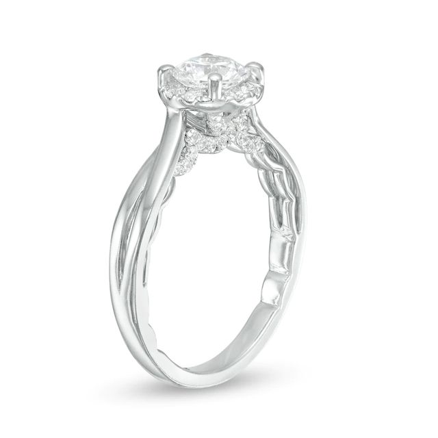 1.00 CT. T.W. Diamond Split Shank Engagement Ring in 14K White Gold (J/I3)|Peoples Jewellers