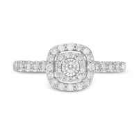 0.25 CT. T.W. Diamond Double Cushion Frame Promise Ring in 10K White Gold|Peoples Jewellers