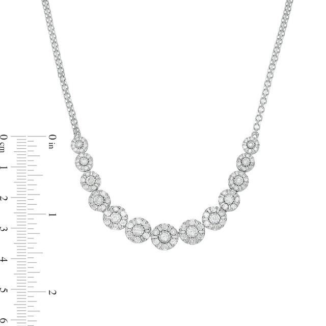 3.00 CT. T.W. Diamond Frame Line Necklace in 10K White Gold