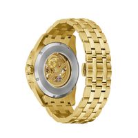 Men's Bulova Sutton Automatic Gold-Tone Watch with Gold-Tone Skeleton Dial (Model: 97A162)|Peoples Jewellers