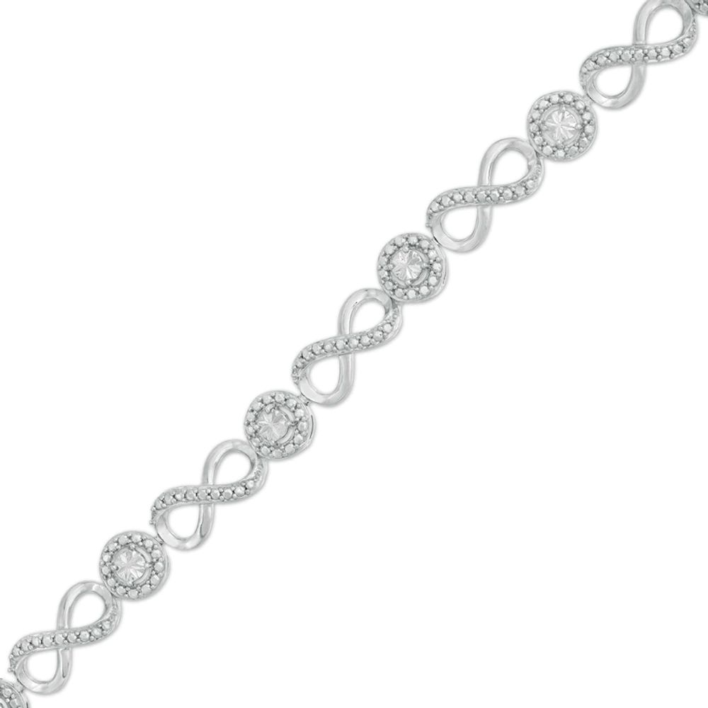 Diamond Accent Infinity Link Bracelet in Sterling Silver - 7.5"|Peoples Jewellers