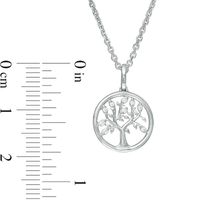 Hallmark Diamonds Family 0.13 CT. T.W. Diamond Tree of Life Pendant and Stud Earrings Set in Sterling Silver|Peoples Jewellers