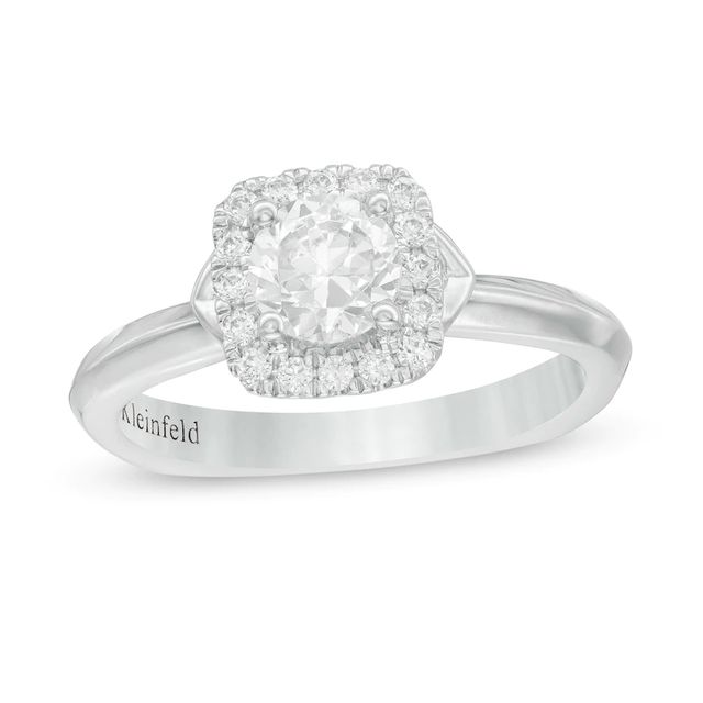 Kleinfeld® 0.95 CT. T.W. Diamond Cushion Frame Engagement Ring in 14K White Gold