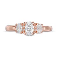 Kleinfeld® 0.95 CT. T.W. Oval Diamond Three Stone Engagement Ring in 14K Rose Gold|Peoples Jewellers