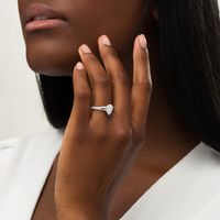 Kleinfeld® 0.95 CT. T.W. Pear-Shaped Diamond Frame Engagement Ring in 14K White Gold|Peoples Jewellers