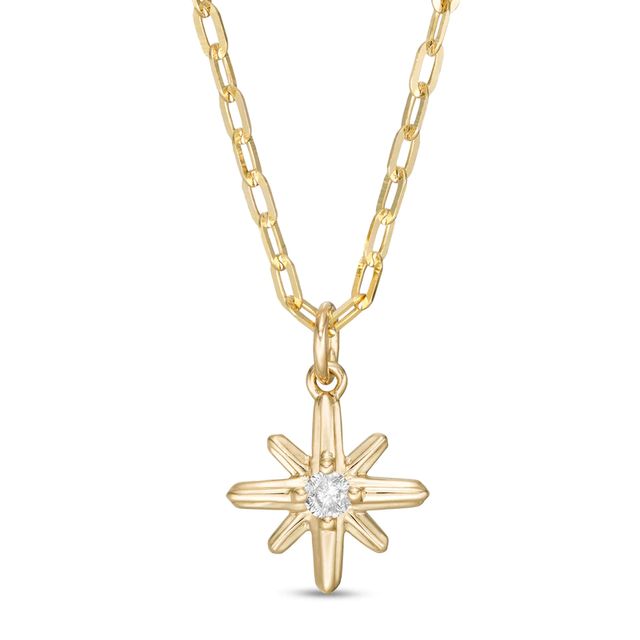 CT. Certified Canadian Diamond Solitaire True North Pendant in 10K Gold