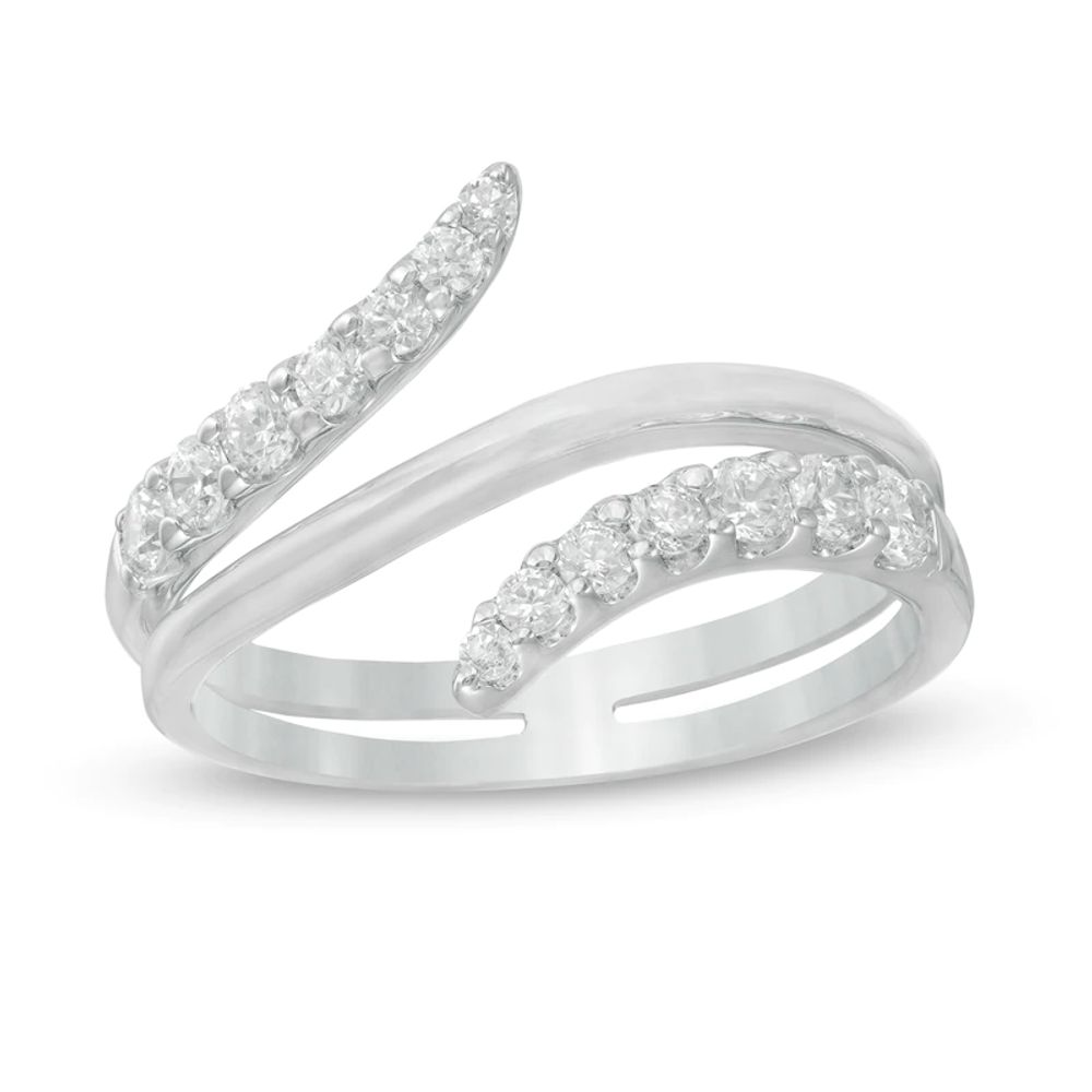 0.45 CT. T.W. Journey Diamond Bypass Ring in 10K White Gold|Peoples Jewellers