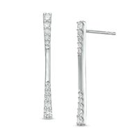 0.45 CT. T.W. Journey Diamond Linear Drop Earrings in 10K White Gold|Peoples Jewellers