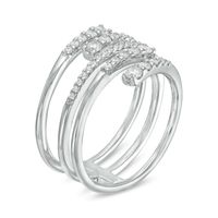 0.45 CT. T.W. Journey Diamond Multi-Row Bypass Ring in 10K White Gold - Size 7|Peoples Jewellers