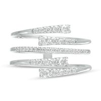 0.45 CT. T.W. Journey Diamond Multi-Row Bypass Ring in 10K White Gold - Size 7|Peoples Jewellers