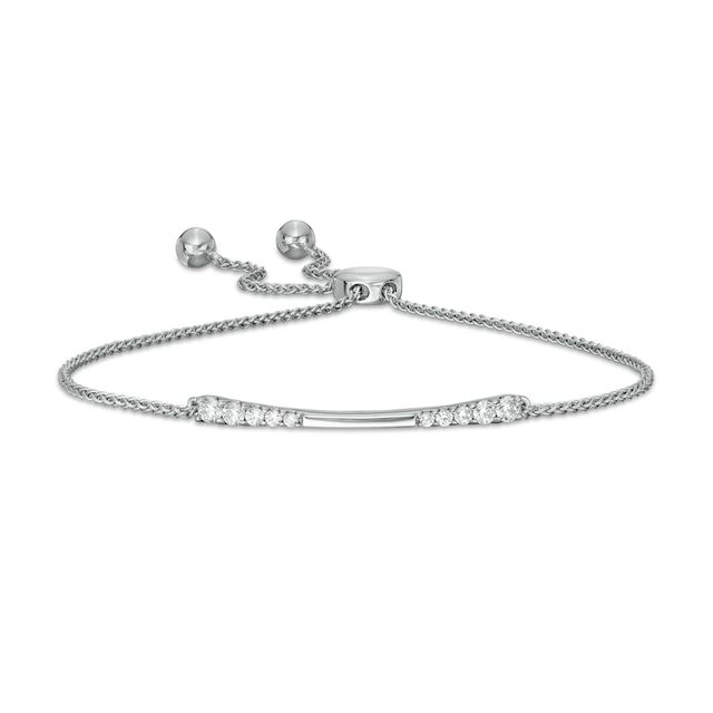 0.30 CT. T.W. Journey Diamond Bolo Bracelet in 10K White Gold - 9.0"|Peoples Jewellers