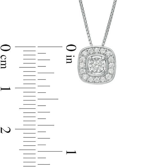 0.08 CT. T.W. Diamond Cushion Frame Pendant in Sterling Silver|Peoples Jewellers