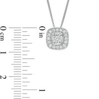 0.08 CT. T.W. Diamond Cushion Frame Pendant in Sterling Silver|Peoples Jewellers