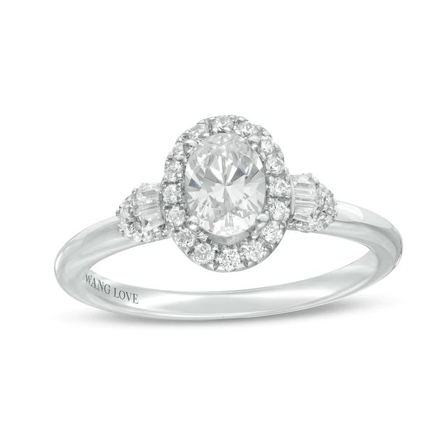 Vera Wang Love Collection 0.69 CT. T.W. Oval Diamond Frame Engagement Ring in 14K White Gold|Peoples Jewellers