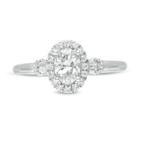 Vera Wang Love Collection 0.69 CT. T.W. Oval Diamond Frame Engagement Ring in 14K White Gold|Peoples Jewellers