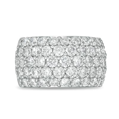 4.00 CT. T.W. Certified Lab-Created Diamond Multi-Row Band in 14K White Gold (F/SI2)|Peoples Jewellers