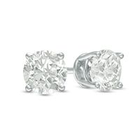 0.10 CT. T.W. Diamond Solitaire Stud Earrings in Sterling Silver|Peoples Jewellers